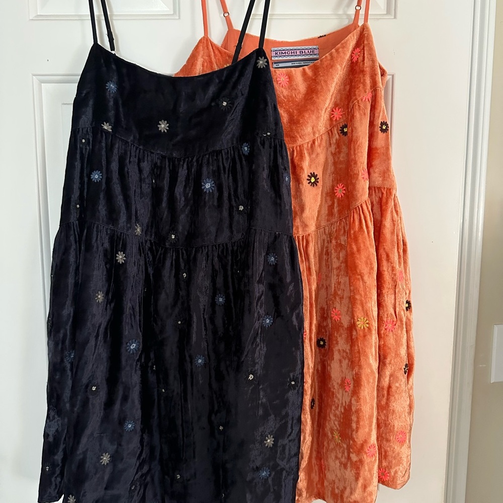 Two Kimchi Blue Dresses from Urban Outfitters. Medium. Navy blue and orange.